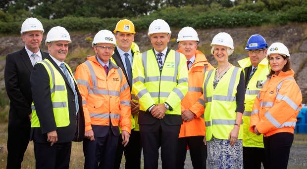 From left; Tony Budde and and Ivan Jackson, NI Water; Joseph McHugh, RSC Group; Vincent O'Neill, Meridian; Des Nevin, NI Water; Peter McAllister, McAllister Bros; Jane Mellor, NI Water; Barry Smyth, Meridian; Sylvia McCay, RSC Group